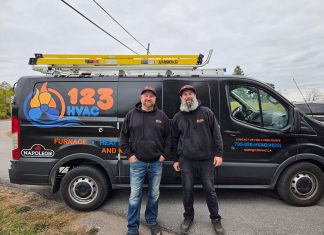 Too noisy, too costly, too cold? A local HVAC contractor addresses common myths about heat pumps Heat pumps are installed and maintained by Heating Ventilation and Air Conditioning (HVAC) businesses like 123 HVAC, based in Selwyn Township and serving the broader Peterborough and Kawartha Lakes region. Owner Cory Rawn (left), pictured with business partner Mike Baker, dispels some common myths about heat pumps in advance of GreenUP's inaugural Heat Pump Week from October 13 to 16, 2026. (Photo courtesy of 123 HVAC)