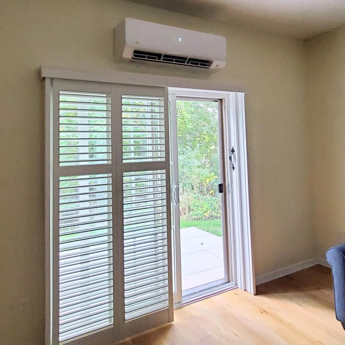Mini-split heat pumps are installed on walls in homes heated by baseboard heaters or boilers, or other areas without adequate ductwork. Centrally ducted heat pumps are also available for homes that use furnaces. (Photo courtesy of 123 HVAC)