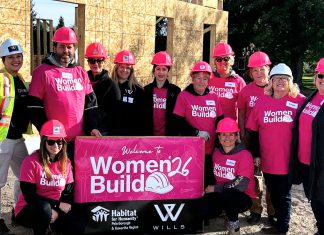 A few of the more than 60-plus men and women who volunteered during the Women Build event hosted by Habitat for Humanity Peterborough & Kawartha Region (Habitat PKR) from September 21 to 24, 2026 in Norwood, where Habitat PKR is constructing three affordable homes for local families. (Photo courtesy of Habitat PKR)