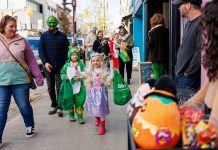 Participants in the 2025 Halloween in the Booro event in downtown Peterborough. The Peterborough Downtown Business Improvement Area (DBIA) is bringing the family-friendly event back for 2026 on Saturday, October 24 from 4 to 6 p.m., followed by a free screening of the 2015 horror comedy "Goosebumps" at Quaker Foods City Square. (Photo courtesy of Peterborough DBIA)