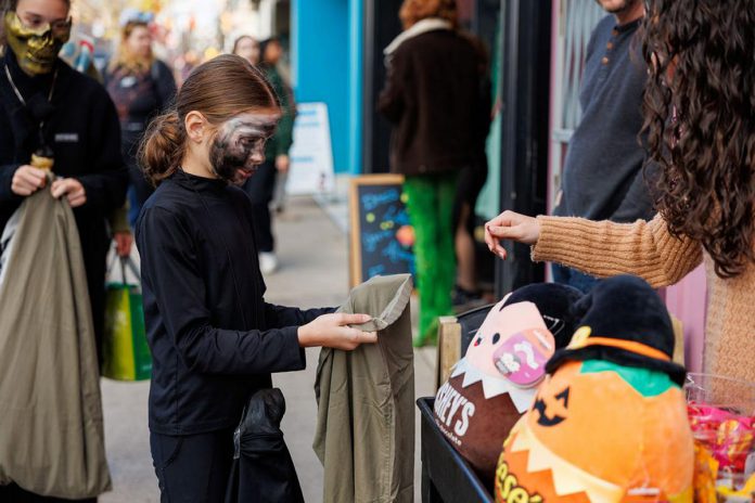 Participants in the 2025 Halloween in the Booro event in downtown Peterborough. The Peterborough Downtown Business Improvement Area (DBIA) is bringing the family-friendly event back for 2026 on Saturday, October 24 from 4 to 6 p.m., followed by a free screening of the 2015 horror comedy "Goosebumps" at Quaker Foods City Square. (Photo courtesy of Peterborough DBIA)