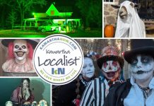 This week's edition of kawarthaNOW's "Kawartha Localist" editorial series highlights 13 Halloween-related events across the greater Kawarthas region, including Haunted Halloween for Kids at Hutchison House in Peterborough, Ghouly Goat Spooktacular at Haute Goat in Port Hope, Haunted Halloween Forest at Winterdance Dogsled Tours in Haliburton County, Project Skyharvest at Escape Maze in Otonabee-South Monaghan, Halloween in Haliburton, Chaos Carnival's "The Dark Circus" forest walk, and more. (kawarthaNOW collage)