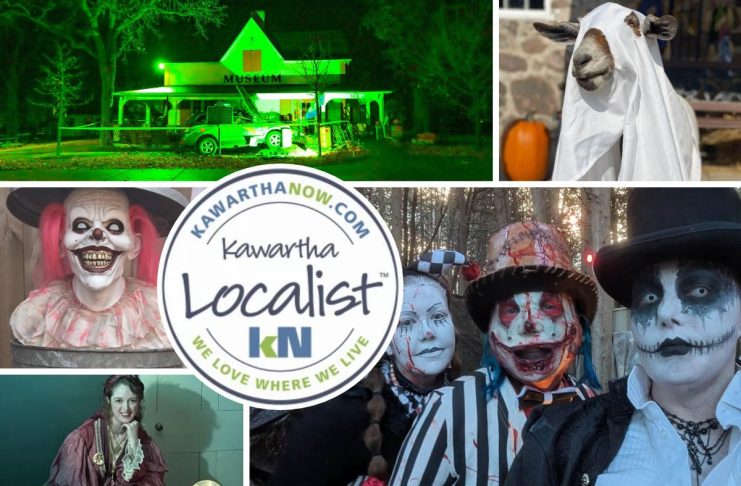 Kawartha Localist: Have a spooktacular Halloween at these 13 events across the greater Kawarthas region This week's edition of kawarthaNOW's "Kawartha Localist" editorial series highlights 13 Halloween-related events across the greater Kawarthas region, including Haunted Halloween for Kids at Hutchison House in Peterborough, Ghouly Goat Spooktacular at Haute Goat in Port Hope, Haunted Halloween Forest at Winterdance Dogsled Tours in Haliburton County, Project Skyharvest at Escape Maze in Otonabee-South Monaghan, Halloween in Haliburton, Chaos Carnival's "The Dark Circus" forest walk, and more. (kawarthaNOW collage)