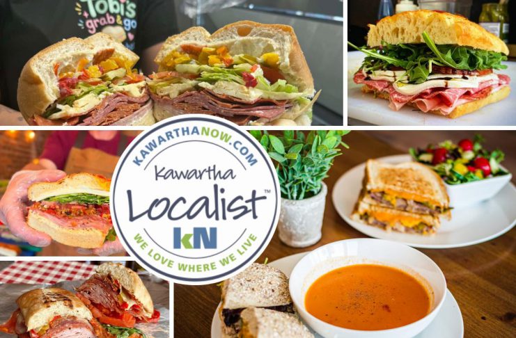 Kawartha Localist: Sink your teeth into 10 standout sandwiches across the greater Kawarthas This week's edition of kawarthaNOW's "Kawartha Localist" editorial series features 10 must-try sandwiches across the greater Kawarthas region as selected by our readers, including at The Grape and Wedge in Apsley, Muster Point in Bobcaygeon, Mindful Crowe Lunchbox in Marmora, Milk and Honey Eatery in Lindsay, Tobi's Grab and Go Sandwiches in Bancroft, the Cardiff Country Store, Corner Bites Eatery in Lindsay, Sam's Place in Peterborough, The Counter on King in Colborne, and Wattle & Daub in Bancroft. (kawarthaNOW collage)