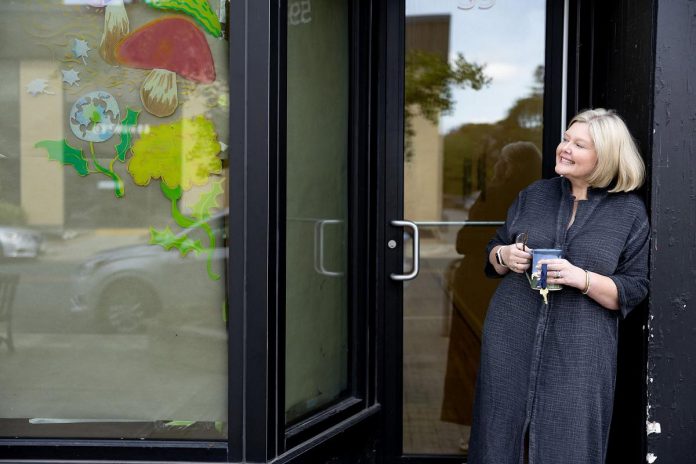 Living Local Marketplace owner Alicia Doris stands outside of her second location in Peterborough's East City that will be opening on November 3, 2026. The new location will join the existing location at Horlings Garden Centre in supporting more than 100 Ontario makers. (Photo: Kayla Le Franc Photo)