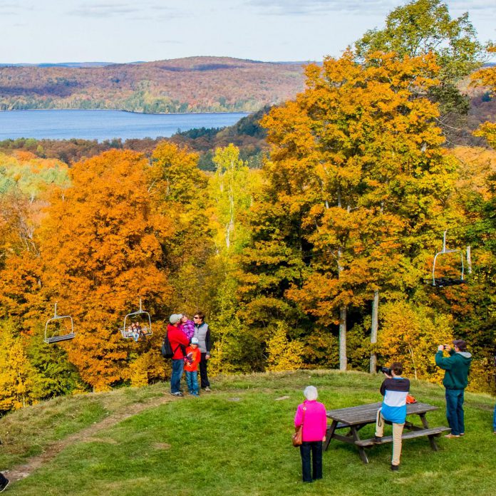 Sir Sam's Ski/Ride in Haliburton County is hosting their annual Thanksgiving Festival on October 10, 2026 from 10 a.m. to 3 p.m. The festival includes a vendor market, a BBQ, kids' activities and games, live music, ticket pass sales, and more. The chairlift will also be open for visitors to enjoy views of the stunning fall colours. (Photo: Sir Sam's Ski/Ride)