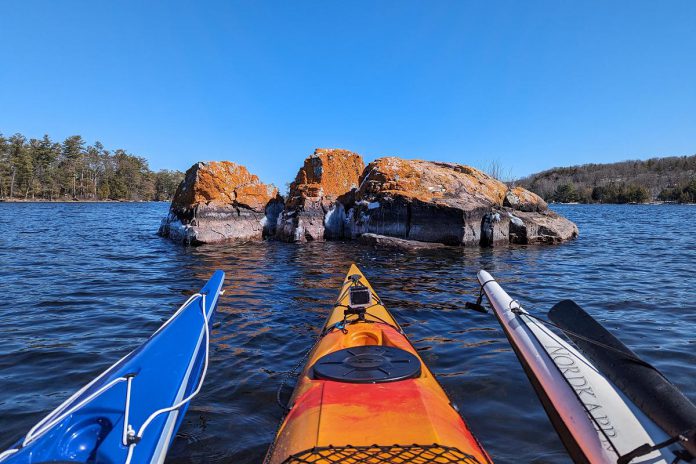 Fall in love with The Kawarthas from the water by taking a tour with Lovesick Kayaking in the Township of North Kawartha. Owner and guide Alex Grant will give you a paddling tutorial before taking you on a kayak tour through Lovesick Lake, Stoney Lake, Burleigh Falls, and beyond. Throughout the tour, you will get to explore a range of flora and fauna while honing your paddling skills. (Photo courtesy of Peterborough County Tourism)