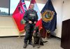 Peterborough police service dog Gryphon with his handler, constable Dillon Wentworth. Gryphon, who was officially sworn in on March 2, 2022, died on September 30, 2026 at around the age of six following unexpected medical issues. (Photo: Peterborough Police Service)