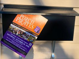 Volunteers with Kawartha Food Share are delivering flyers to homes across the City of Peterborough in advance of this year's "Porch Pirates for Good" fall food drive on October 24, 2026. Residents are asked to leave a bag or box of non-perishable food items on their front porch by 9 a.m. on Saturday morning. Attach the flyer to the donation or otherwise mark it so volunteers collecting the donation can easily spot it from the street. (Photo: Kawartha Food Share / Facebook)