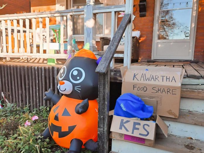 For the "Porch Pirates for Good" fall food drive on October 24, 2026, Peterborough residents are asked to leave a bag or box of non-perishable food items on their front porch by 9 a.m. on Saturday morning, marking it so volunteers collecting the donation can easily spot it from the street. (Photo: Kawartha Food Share / Facebook