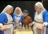 Pictured with director Bea Quarrie, Rebecca Birrell (left), Laura Lawson, and Emily Kelly perform as Canadian military nurses Bab, Maggie, and Christy in the Peterborough Theatre Guild's production of Vern Thiessen's drama "Bluebirds," which runs for 10 performances from October 30 to November 14, 2026. The play follows the three women as they care for wounded Canadian soldiers in 1918 France, gradually developing a friendship as they strive to stay hopeful while the dangers of the front draw closer to their hospital. (Photo: Paul Rellinger / kawarthaNOW)