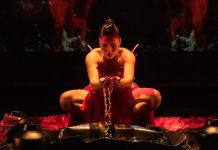 Santee Smith performing in Kaha:wi Dance Theatre's "Blood Water Earth", which Public Energy Performing Arts is presenting for one night only on October 14, 2026 at Market Hall Performing Arts Centre in downtown Peterborough. Curve Lake First Nation singer-songwriter Missy Knott will perform a musical set to open the 7:30 p.m. show. (Photo: Erik Zennstrom)