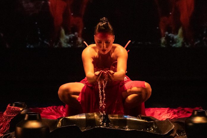Santee Smith performing in Kaha:wi Dance Theatre's "Blood Water Earth", which Public Energy Performing Arts is presenting for one night only on October 14, 2026 at Market Hall Performing Arts Centre in downtown Peterborough. Curve Lake First Nation singer-songwriter Missy Knott will perform a musical set to open the 7:30 p.m. show. (Photo: Erik Zennstrom) Santee Smith performing in Kaha:wi Dance Theatre's "Blood Water Earth", which Public Energy Performing Arts is presenting for one night only on October 14, 2026 at Market Hall Performing Arts Centre in downtown Peterborough. Curve Lake First Nation singer-songwriter Missy Knott will perform a musical set to open the 7:30 p.m. show. (Photo: Erik Zennstrom)