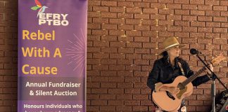 Joslynn Burford performing at the Elizabeth Fry Society of Peterborough's 2025 "Rebel with a Cause" annual fundraising event honouring individuals who have shown advocacy and action in the community. Burford will return to perform at the 2026 event on Wednesday, October 28 at the McDonnel Street Community Centre, which will honour Dan Hughes, Jordanne McLaren, Chrysalis Outreach Midwives, and Wild Rock Outfitters. (Photo courtesy of Elizabeth Fry Society of Peterborough)