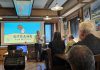 Melanie Buddle, board chair for the ReFrame Film Festival, speaks during a preview and donor appreciation event held at Ashburnham Ale House in Peterborough on October 18, 2026. During the event, donors, supports, and volunteers welcomed new creative director Ryan Barnett, saw a preview of films that will be featured during the 2027 festival, and learned more about the recently updated strategic plan, which is focused on ensuring the festival's sustainability. (Photo: Megan Gallant / kawarthaNOW)