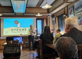 ReFrame offers first glimpse of 2027 film festival at donor appreciation event Melanie Buddle, board chair for the ReFrame Film Festival, speaks during a preview and donor appreciation event held at Ashburnham Ale House in Peterborough on October 18, 2026. During the event, donors, supports, and volunteers welcomed new creative director Ryan Barnett, saw a preview of films that will be featured during the 2027 festival, and learned more about the recently updated strategic plan, which is focused on ensuring the festival's sustainability. (Photo: Megan Gallant / kawarthaNOW)