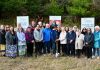 Representatives from the Trillium Lakelands District School Board (TLDSB) along with Haliburton–Kawartha Lakes–Brock MPP Laurie Scott, outgoing Minden Hills mayor Bob Carter, Oshkaabewis Dave Rice from Wasauksing First Nation, school board trustees, and more attended a groundbreaking ceremony on October 30, 2026 for a new new Outdoor Education and Indigenous Centre at its future location in Minden. (Photo: TLDSB)
